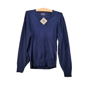 Vintage Pine State Pullover Sweatshirt Size Small Blue V Neck W/Tags Made In USA